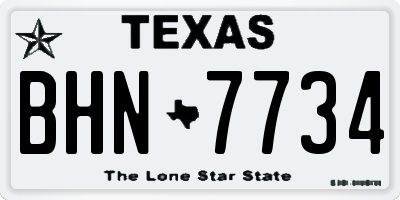TX license plate BHN7734