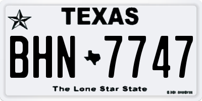 TX license plate BHN7747