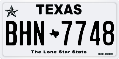 TX license plate BHN7748