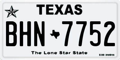 TX license plate BHN7752