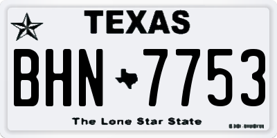 TX license plate BHN7753
