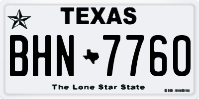 TX license plate BHN7760