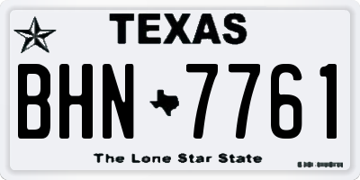 TX license plate BHN7761
