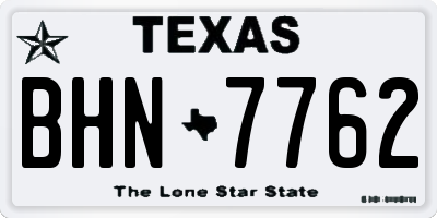 TX license plate BHN7762