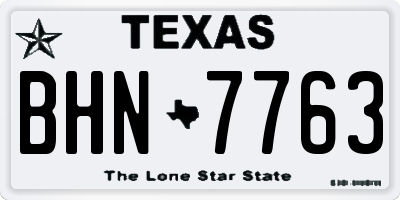 TX license plate BHN7763