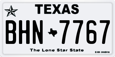 TX license plate BHN7767