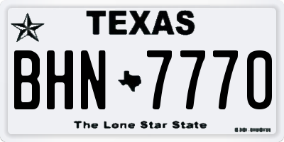 TX license plate BHN7770