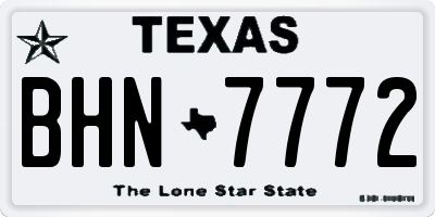 TX license plate BHN7772