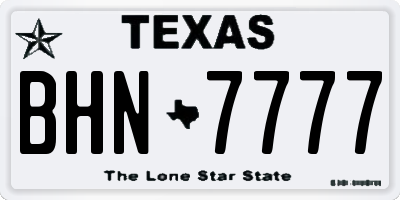 TX license plate BHN7777