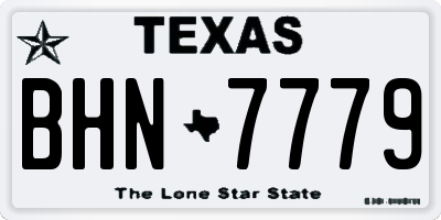 TX license plate BHN7779