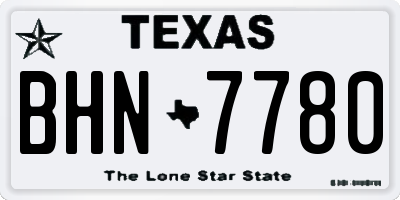 TX license plate BHN7780