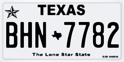 TX license plate BHN7782