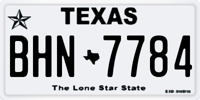 TX license plate BHN7784