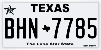TX license plate BHN7785