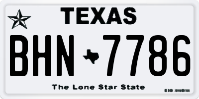TX license plate BHN7786