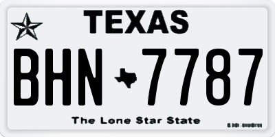 TX license plate BHN7787