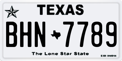TX license plate BHN7789