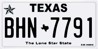 TX license plate BHN7791