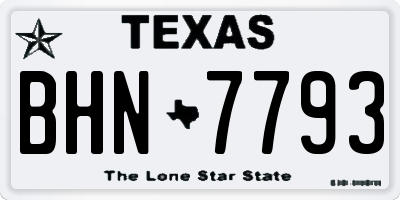 TX license plate BHN7793