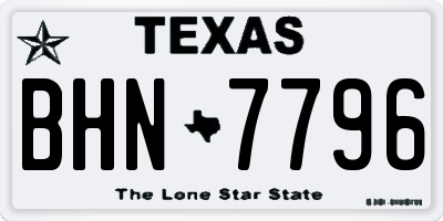 TX license plate BHN7796