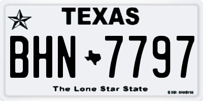 TX license plate BHN7797