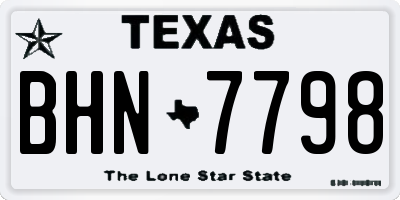 TX license plate BHN7798