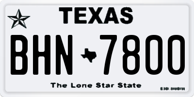 TX license plate BHN7800