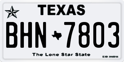 TX license plate BHN7803