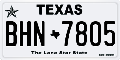 TX license plate BHN7805