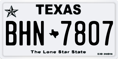 TX license plate BHN7807