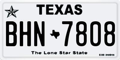 TX license plate BHN7808