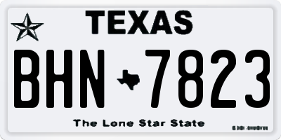 TX license plate BHN7823