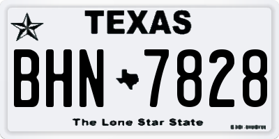 TX license plate BHN7828