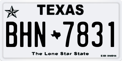 TX license plate BHN7831