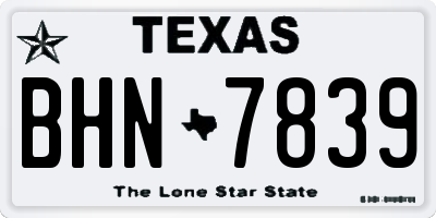 TX license plate BHN7839