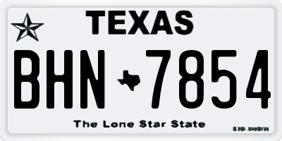 TX license plate BHN7854