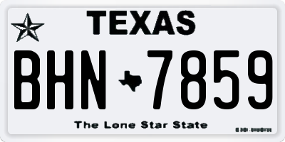 TX license plate BHN7859