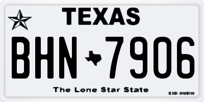 TX license plate BHN7906