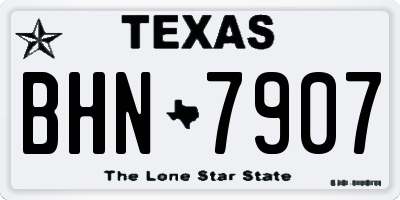 TX license plate BHN7907