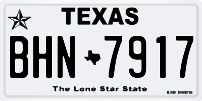 TX license plate BHN7917