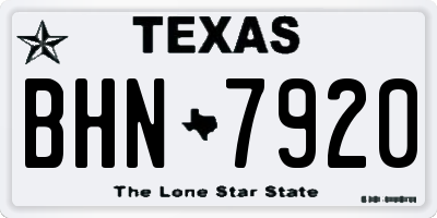 TX license plate BHN7920