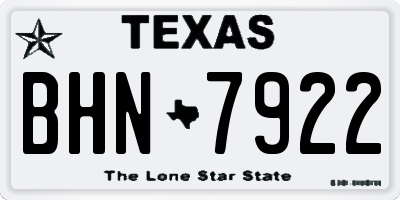 TX license plate BHN7922