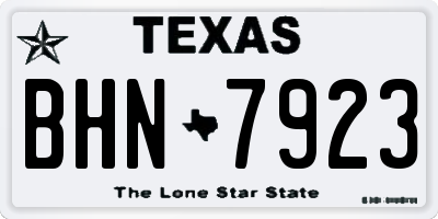 TX license plate BHN7923