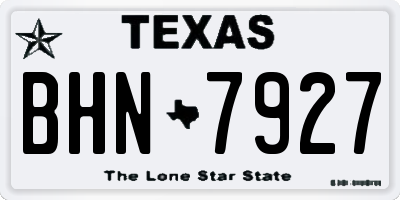 TX license plate BHN7927