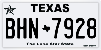 TX license plate BHN7928
