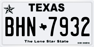 TX license plate BHN7932
