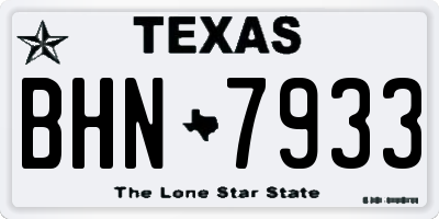 TX license plate BHN7933