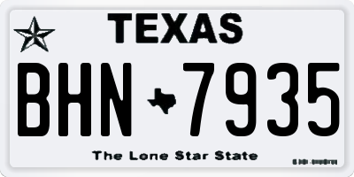 TX license plate BHN7935