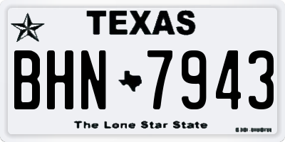 TX license plate BHN7943