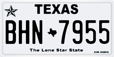 TX license plate BHN7955